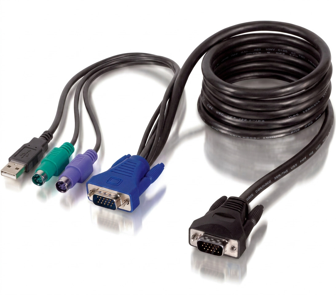 EQUIP 331992 KVM Cable Set PS2 + USB, 1,8m
